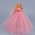 Miniatyrbillede 4 af 5: 5-delt Barbie-dukke Farverige Kjole Stor Bryllupskjole Fluffy A