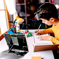 Miniatyrbillede 2 af 5: Metal bogstativ, staffeli, kopieringsstativ, læsning/ipad/kogebog, køkken/avis, justerbar 6 positioner