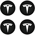Miniatyrbillede 1 af 3: Navkapsel (4 stk) til Tesla Model Y Model 3 Modifikationsnavkapsel (Hvid/Mat Sort)