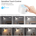Miniatyrbillede 3 af 5: Indendørs væglampe, væglampe med USB-opladning, 3 farver og 3 niveauer LED indendørs 360° roterbar touch-kontrol trådløs væglampe