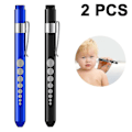 Miniatyrbillede 1 af 5: 2 stk. Pen Flashlight Aluminiumlegering Pen Light Led Pen Flashlight