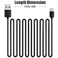 Miniatyrbilde 6 av 6: 2-pakke 3m 3 Meter Laddkabel - for PS5/ Playstation 5 USB-C black 132