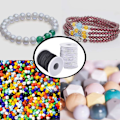 Miniatyrbilde 8 av 8: Elastisk snor for armbånd, 2 ruller 1 mm Robust elastisk snor for smykkefremstilling, halskjeder, perler svart og hvit Black and White