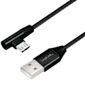 Miniatyrbild 1 av 6: Vinklad MicroUSB-kabel USB 2.0 15W 1m