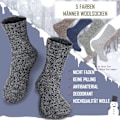 Miniatyrbilde 2 av 4: 5 par ullsokker for menn, tykke og varme vintersokker for fotturer