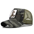 Pikkukuva 1 / 3: Hevonen Eläin Kirjailtu Baseball-lippis Mesh Trucker Hat ArmyGreen