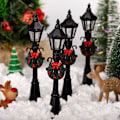 Miniatyrbilde 2 av 8: 4 stk Jul Mini Gatebelysning Modeller Dukkehust Gatebelysning Miniatyr Village Pathway Lyktstolpe for DIY Mikro Landskap Fairy Garden Tilbehør 0.4