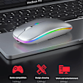 Pikkukuva 3 / 5: Langaton hiiri Bluetooth-yhteensopiva / 2.4G Kaksi yhteystilaa Ladattava RGB-hiiri Pelaaja Hiljaiset hiiret kannettavalle tietokoneelle Two Modes Silver