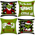 Miniatyrbilde 1 av 5: 4 stk Grinch putetrekk til hjemmet, feriedekorasjon