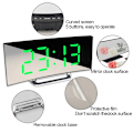 Miniatyrbillede 7 af 10: 7 tommer digital vækkeur Buet dæmpbar LED elektronisk White