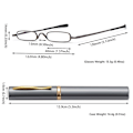 Pikkukuva 10 / 10: Slim Pen lukulasit Ohut lukulasit HARMAA VOIMAKKUUS 1.0X harmaa Strength 1.0x gray