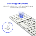 Miniatyrbilde 2 av 3: Vikbart trådløst tastatur, bærbart mini Bluetooth-tastatur for bærbar PC, nettbrett, smarttelefon White