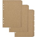 Miniatyrbillede 1 af 5: A5 Kraftpapir Indekser 5-faner/6-huls Beskyttelsesring Binder Burlywood 6-huls Ring Indeks Side til Planlægger Notebook Løs Blad Binder