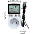 Miniatyrbillede 2 af 5: Digital / Värme Kylning Termostatuttag LCD temperaturregulator, 230v För växthus Temperaturregulator/terrariumtermostat (uttag)