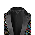 Miniatyrbilde 2 av 8: Menners skinnende paljettjakke blazer med en knapp Color L