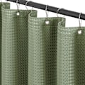 Miniatyrbillede 3 af 4: Salviegrøn Bruseforhæng, Bruseforhæng i Stof, Vandafvisende, 12 Metalhuller bean green