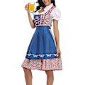 Miniatyrbild 3 av 5: Tysk Oktoberfestdräkt för kvinnor Vuxen Dirndl Traditionell bayersk ölkarneval Fraulein Cosplay Black