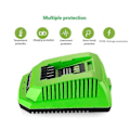 Miniatyrbillede 2 af 5: 40V litiumbatterioplader til Greenworks 29482 G-max 40V litium-ion batteri 29472 29482 29652 G40825-XM4-