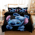 Miniatyrbild 5 av 5: Önska Stitch 3D digitaltryck täcke, lakan, tredelad sängset 4 4 200*230
