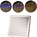 Miniatyrbilde 4 av 5: LED firkantet dusjhode, temperaturkontrollert dusj 3 fargeskiftende vannstrømsdrevet, 8 tommers dusj med 12 stk LED for baderom