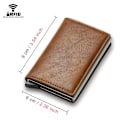 Miniatyrbild 6 av 7: Kolfiber Kreditkortshållare Plånböcker Herr Rfid Svart Magic Trifold Läder Smal Miniplånbok Liten Pengaväska Herrväskor Coffee