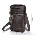 Miniatyrbild 10 av 10: Herr Äkta Läder Mode Telefonväska Bältesväska Axel Crossbody Midjepaket