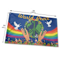 Miniatyrbild 5 av 5: Fredsflagga, fredsduva, världens fredssymbol, flagga för uteplats, gräsmatta, hem, utomhusinredning E