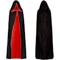 Miniatyrbilde 3 av 4: Vampyrhette Kapp Reversibel Svart Rød 130cm Lang for Barn eller Voksne