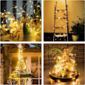 Miniatyrbild 5 av 5: 2-pack 10 m LED-slingor, USB-drivna, 100 LED silvertråd, dekorativa ljusslingor, för sovrum, vägg, julfest, bröllop, födelsedag, uteplatsdekoration, varmvit