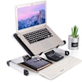 Miniatyrbillede 1 af 8: Foldbart Laptopbord, Aluminium ergonomisk stativ (hvid) silver 875