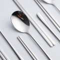 Miniatyrbilde 2 av 5: 4 sett med skjeer og spisepinner i rustfritt stål, koreansk stil