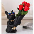 Miniatyrbillede 3 af 5: Fransk Bulldog Figur med Bakke i Rustfrit Stål, Borddekoration