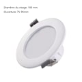 Miniatyrbilde 3 av 5: 5 LED-spotlights for baderom, IP44 ultra-flat 25mm, Ø85mm, hvit