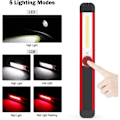 Miniatyrbild 2 av 5: Arbetslampor, Uppladdningsbara LED-arbetslampor COB Ficklampa 5 lägen Magnetisk ficklampa för bil, garage, verkstad, gör-det-själv, camping (2-pack)