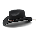 Miniatyrbilde 2 av 5: Vestlig Cowboy Topphatt Filt Hatt Svart