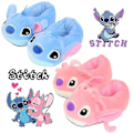 Miniatyrbilde 2 av 5: Stitch Angel Tøfler for Kvinner og Jenter, Fluffy og Varme Vintertøfler, Tegneserie Hustomtøfler for Gutter og Voksne