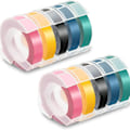 Miniatyrbillede 1 af 6: Alternativ Dymo prægningsbånd 3D selvklæbende sort/rosa/gul/havblå/havgrøn