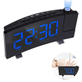 Miniatyrbild 2 av 5: Digital väckarklocka, projektionsväckarklockor för sovrum med 4 dimmer, USB telefonladdare, 180 roterbar projektor