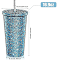 Pikkukuva 2 / 5: Bling Diamond Tumbler Glitter Vesipullo Kannella -FA2- Blue