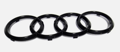 Svart blank frontgrillring logobadge emblem for Audi A1 A3 A4 A5 A6 273x94mm-FA-