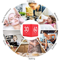 Miniatyrbillede 5 af 5: Køkkenur (rød 15-20-30-60 minutter), terningtimer stopur og nedtællingstimer til madlavningskurs i køkkenet-