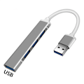 Pikkukuva 1 / 5: HUB 3.0 Typ C 3.1 4 Portin Monijakoja Adapteri OTG PC:lle Harmaa Gray USB