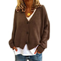 Miniatyrbilde 1 av 2: Avslappet Oversized Cardigan - Khaki XL Kaki