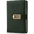 Miniatyrbillede 1 af 2: Dagbog med lås til piger - Læder password lås journal søde hemmelige dagbøger notesbog med kombinationslås til kvinder voksne B6