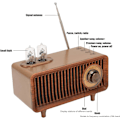 Pikkukuva 3 / 5: Langaton kannettava stereomini USB-muisti AUX Retro-radiokaiutin LED-valoilla, puinen Bluetooth 5.0 -radio (puu)