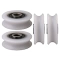 Miniatyrbillede 1 af 3: 4 stk Hvide Indre Dia 4mm U-spor Nylon Remskiver Hjul til Skydedør