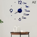 Miniatyrbild 1 av 5: 3D-spegelväggklocka Modern design Kreativ akrylkvartsvägg Blue