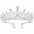 Miniatyrbillede 1 af 5: Krone Kam Rhinestone Krone til Brud til Pige Kvinder Dekoration