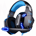 Miniatyrbilde 1 av 5: Stereo Gaming Headset Dyp Bass Dataspill Hodetelefoner Hodetelefoner med LED-lys Mikrofon for PS4 blå blå blue