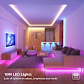 Miniatyrbillede 4 af 5: LED-strimmel 10M (2 x 5m) RGB-sæt, 5050 SMD 300 LED-strimler, 12V, LED-strimmelklæber, fleksibel LED-strimmelbelysning
